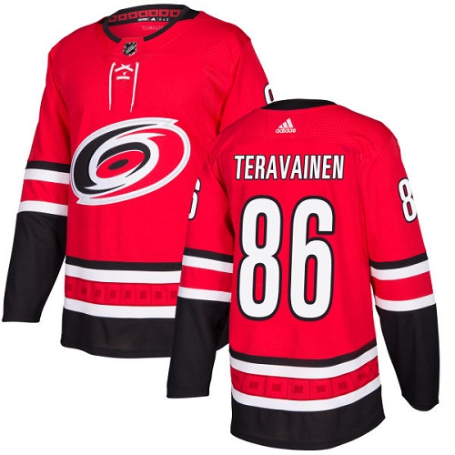 Adidas Hurricanes #86 Teuvo Teravainen Red Home Authentic Stitched NHL Jersey